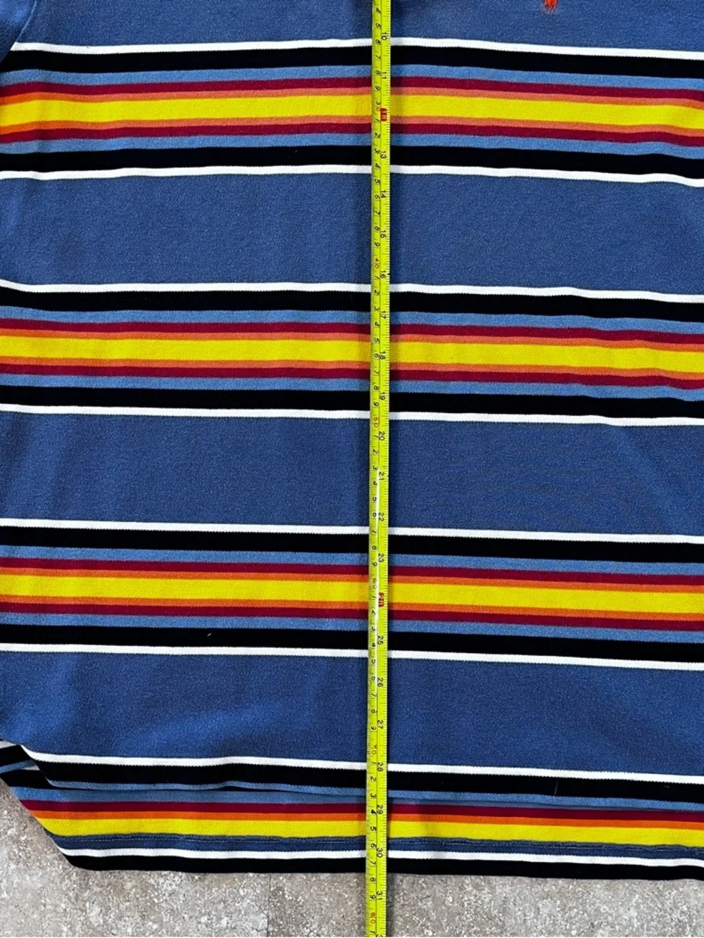 Polo by Ralph Lauren Blue Polo with Multicolor Stripe Detail - Picture 5 of 6